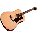 Horizontal angled front view of D-40 Standard Natural acoustic guitar thumb