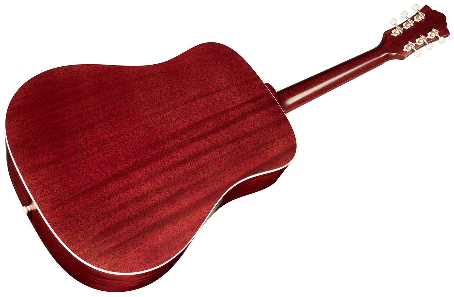 Horizontal angled back view of D-40 Standard Natural acoustic guitar