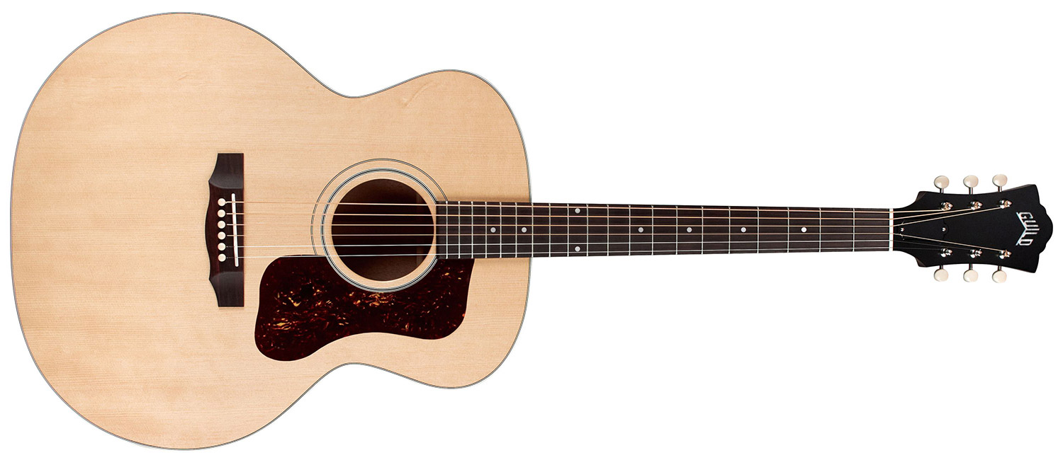Horizontal front view of F-40 Standard Natural acoustic guitar