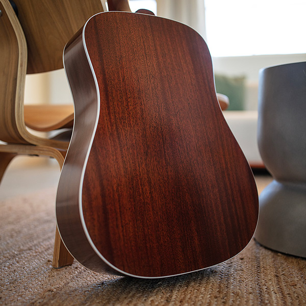 Back view of D-40 Standard back featuring solid African Mahogany wood thumbnail