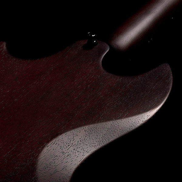 Close-up of the back body of Polara Limited Night Edition Vintage Walnut thumb