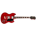 Horizontal side view of Polara Deluxe Cherry Red electric thumb