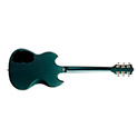 Horizontal front view of Polara Deluxe Kingswood Green electric guitar thumb