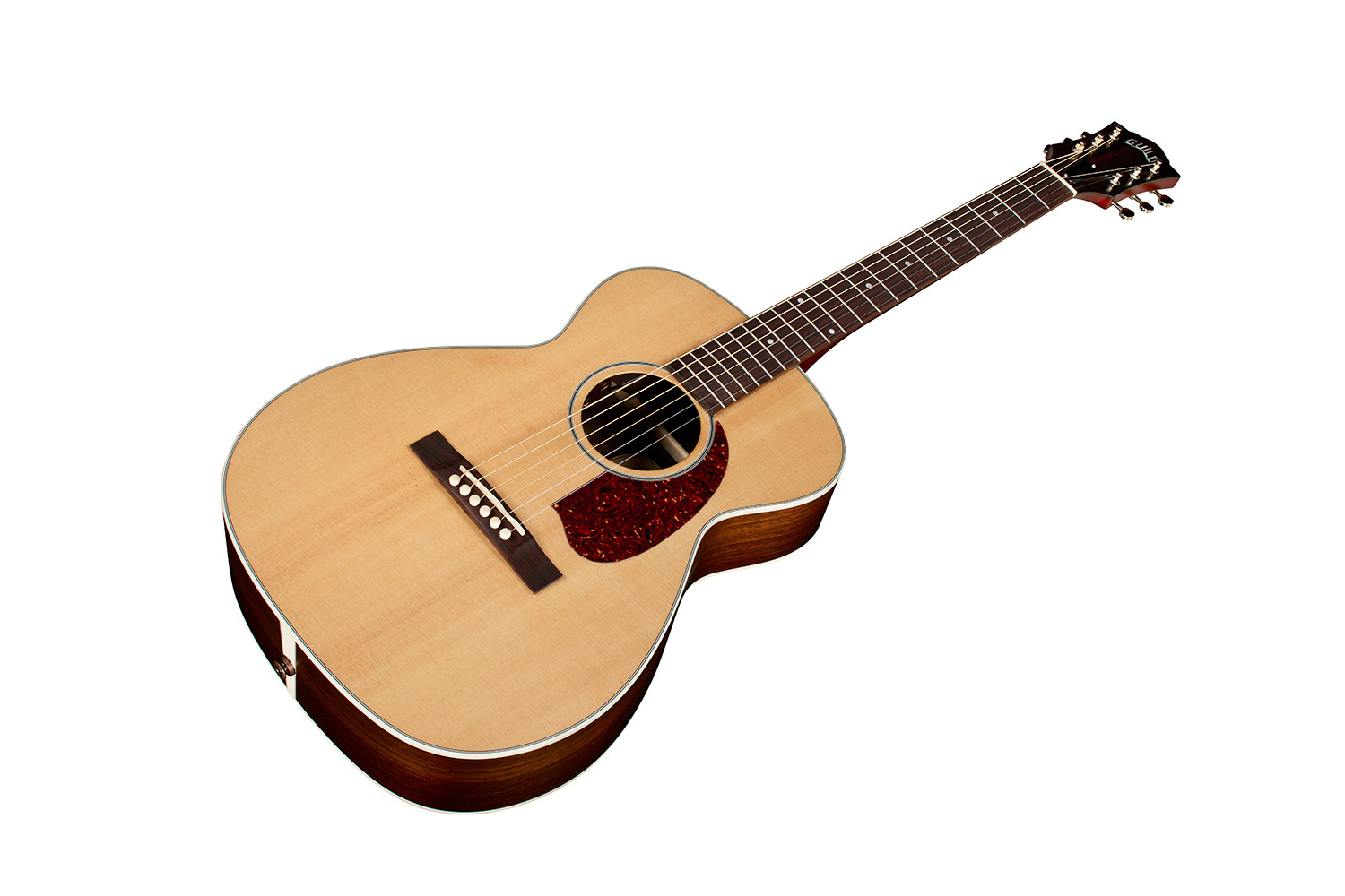 Angled front view of M-50 Standard Natural acoustic guitar