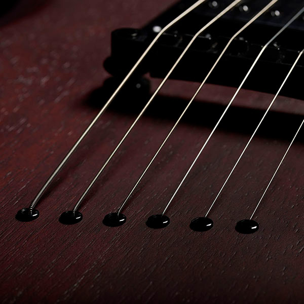 Close-up of Polara Limited Night Edition Vintage Walnut strings thumb