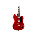 Close up body view of Polara Deluxe Cherry Red electric guitar thumb