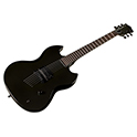 Angled front view of Polara Night Edition Tungsten electric guitar thumb