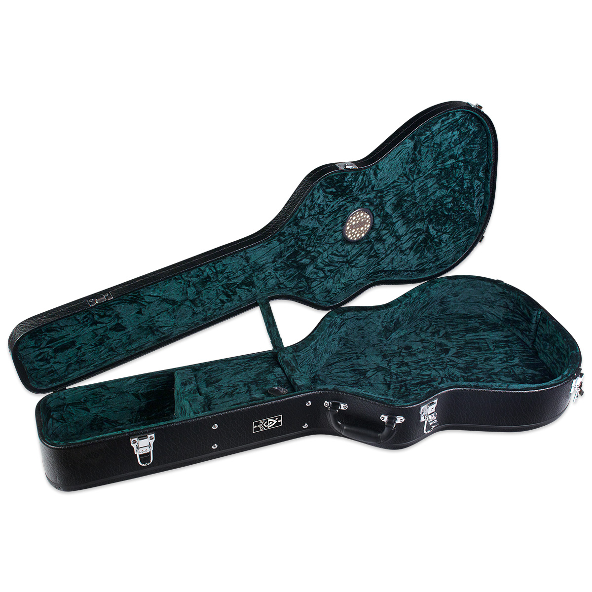 Deluxe Humidified Archtop Wood Case opened showing inside