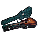 Deluxe Humidified Archtop Wood Case opened showing inside with guitar placed thumbnail