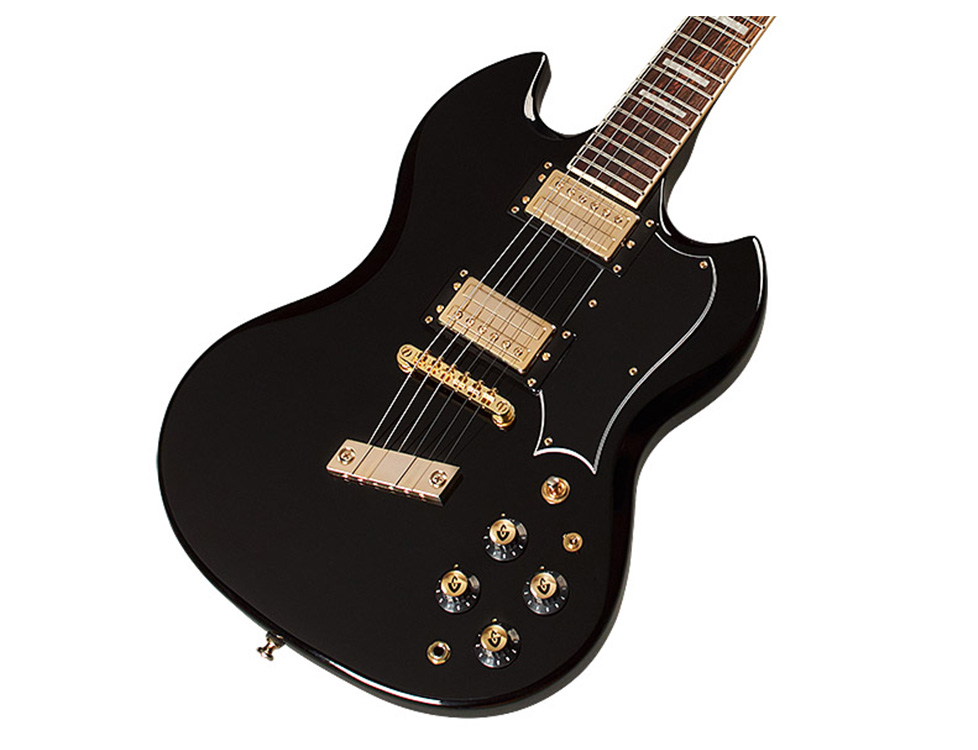 Close up front angle body view of Polara Kim Thayil Black