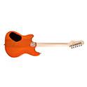 Horizontal back view of Surfliner Sunset Orange electric guitar 