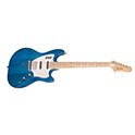 Horizontal view of  Surfliner Catalina Blue electric guitar slightly angled