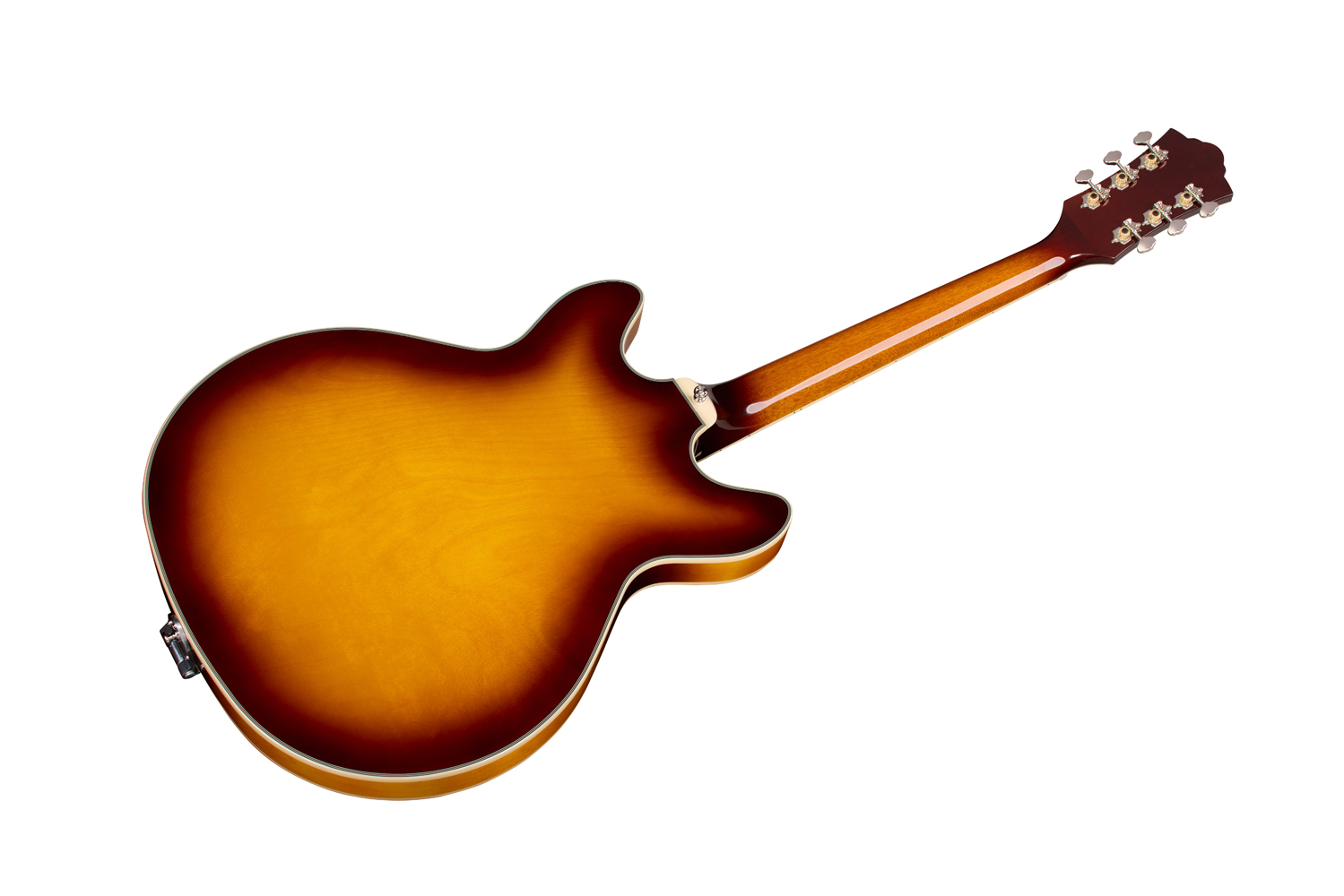 Angled back view of Starfire Custom DC GVT Sweet Tea guitar