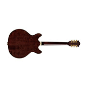 Horizontal back view of Starfire Custom DC GVT GH Nobel Stain guitar