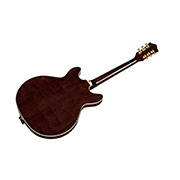 Angled back view of Starfire Custom DC GVT GH Nobel Stain guitar