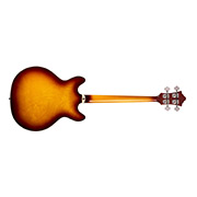 Horizontal back view of Starfire Deluxe Bass Sweet Tea guitar
