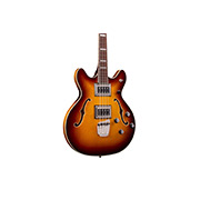 Close-up body view of Starfire Deluxe Bass Sweet Tea guitar