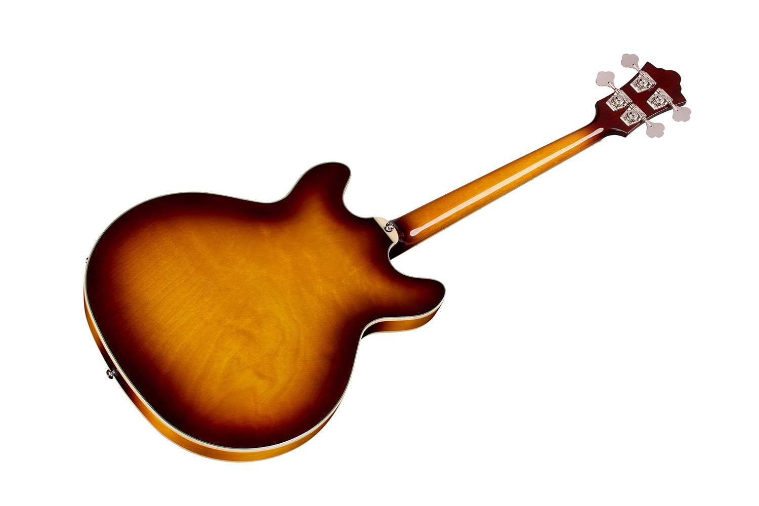 Angled back view of Starfire Deluxe Bass Sweet Tea guitar