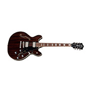 Horizontal side view of Starfire Deluxe DC Nobel Stain guitar