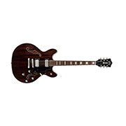 Horizontal front view of Starfire Deluxe DC Nobel Stain guitar