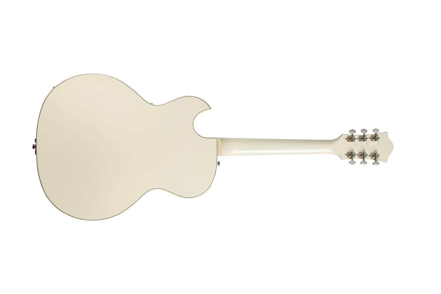 Horizontal back view of Starfire Deluxe SC GVT Vintage White guitar