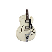 Close-up body view of Starfire Deluxe SC GVT Vintage White guitar
