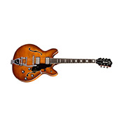 Horizontal side view of Starfire Deluxe DC GVT Honey Burst  guitar
