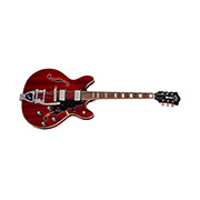 Horizontal side view of Starfire Deluxe SC GVT Cherry guitar
