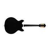 Horizontal back view of Starfire Custom DC GVT GH Black Metallic guitar
