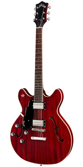 Vertical front view of Starfire I DC LH Cherry Red