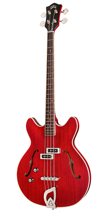 Vertical front view of Starfire I Bass LH Cherry Red