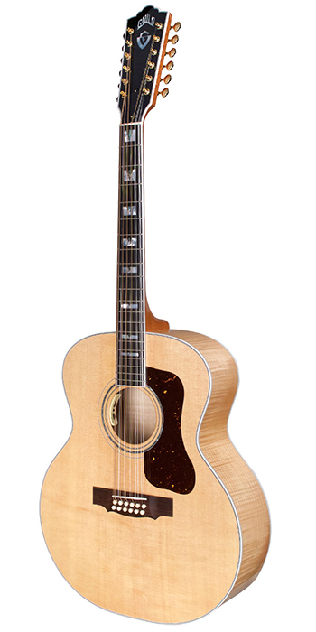 Vertical view of F-512E Maple Natural guitar