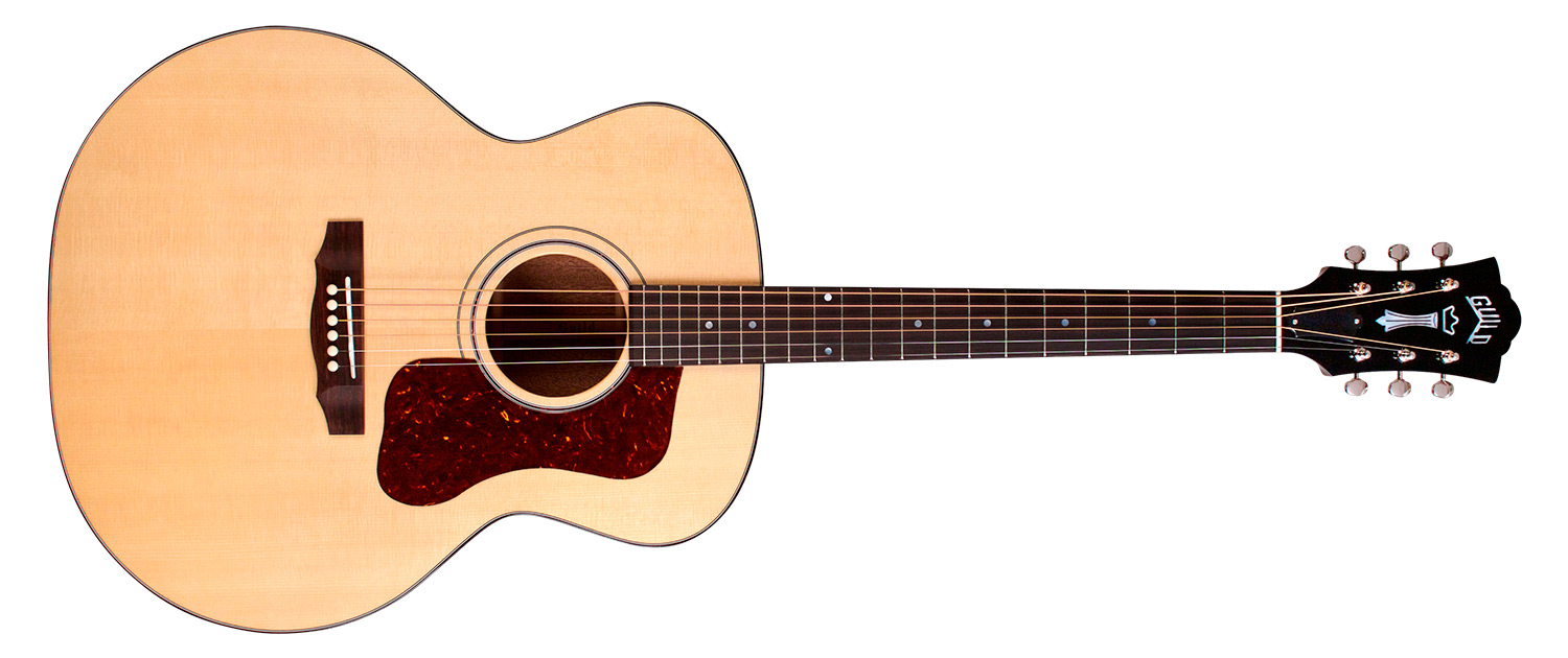 Horizontal front view of F-40 Natural acoustic guitar