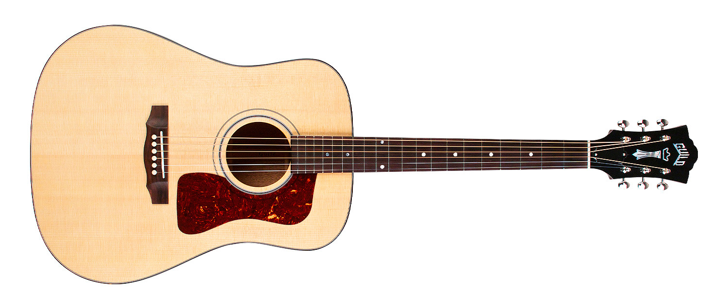 Horizontal front view of D-40 Natural acoustic guitar 