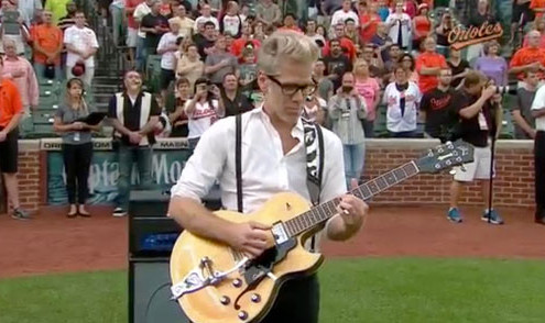 Kyle Cook of Matchbox 20 at the Baltimore Orioles