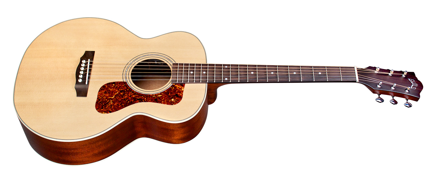 Natural Satin Jumbo Jr Mahogany GUILD Westerly Collection 6 String Acoustic Guitar Right