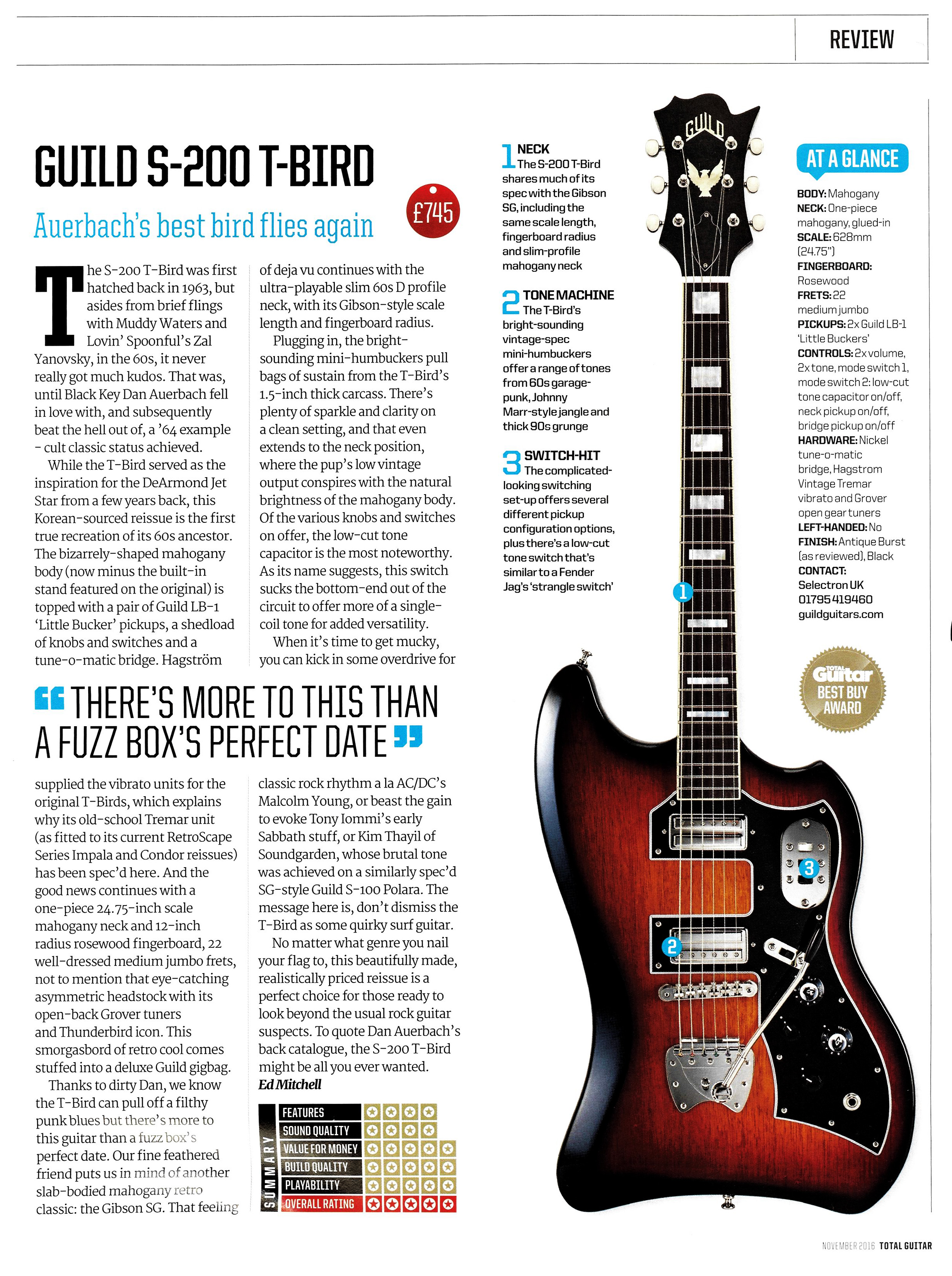 A "Smorgasbord of Cool": Total Guitar Weighs In On the | Guild Guitars