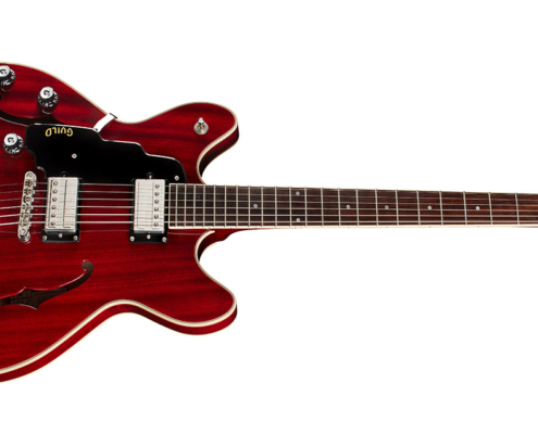 Horizontal view of Starfire I DC Cherry Red Left Handed