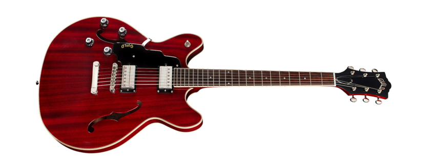 Horizontal view of Starfire I DC Cherry Red Left Handed
